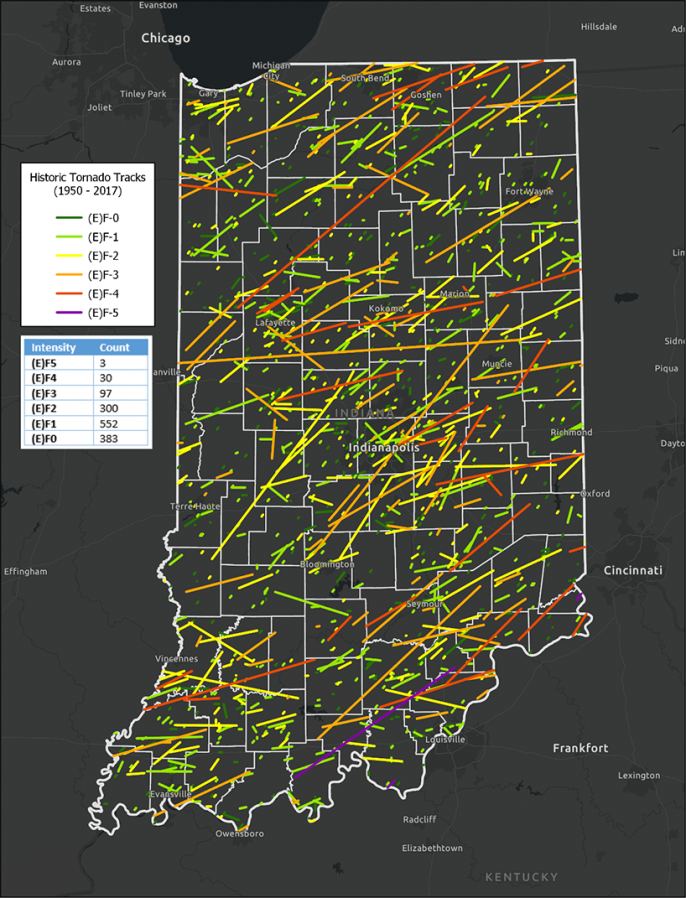 Tornadoes Polis Center Helps Indiana Counties with Mitigation Plans