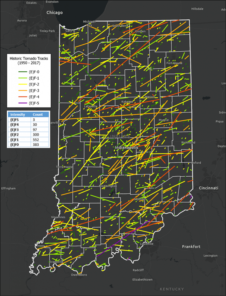 Map Of Indiana Tornadoes - Conny Diannne